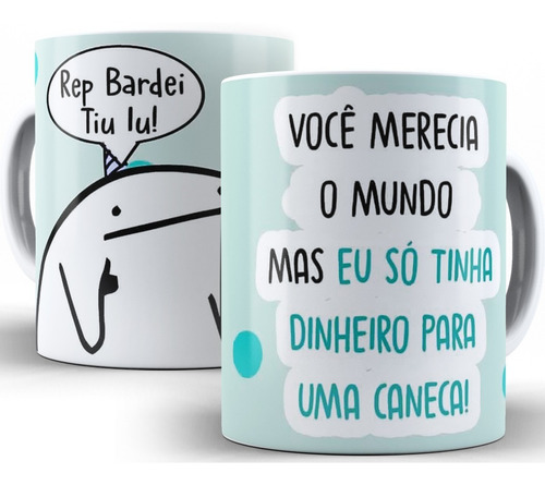 Caneca Presente Aniversario Flork Meme Azul E Rosa 325 Ml - Corre